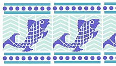 Mosaik mit Fische - Schablone für die Dekoration