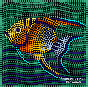 Kaiserfisch (Mosaik) - Schablone für die Dekoration