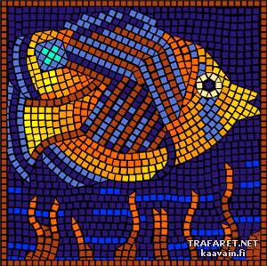 Papageifisch (Mosaik) - Schablone für die Dekoration