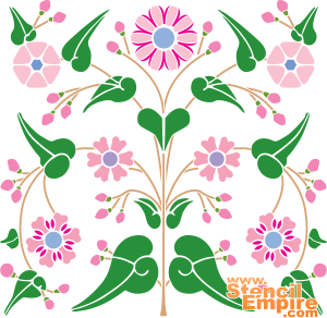 Blumenmuster 30 - Schablone für die Dekoration
