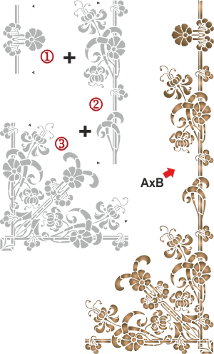 Blüten und Kirschen C - Schablone für die Dekoration