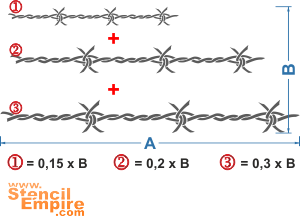 Stacheldraht - Schablone für die Dekoration