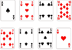 Kartenspiel (Schablonen von verschiedenen Objekten)