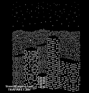Stadt bei Nacht 02 - Schablone für die Dekoration