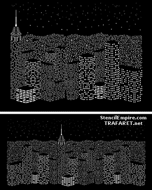 Stadt bei Nacht 03 - Schablone für die Dekoration