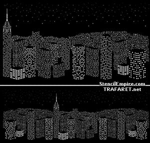 Stadt bei Nacht 06 - Schablone für die Dekoration