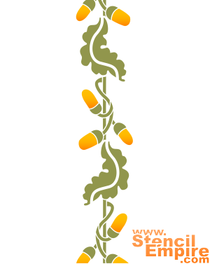 Eiche und Eicheln - Schablone für die Dekoration