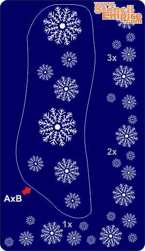 Bordürenmotiv mit Schneeflocken - Schablone für die Dekoration