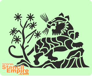 Chinesischer Löwe - Schablone für die Dekoration