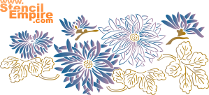 Japanisch Blumenmotiv - Schablone für die Dekoration