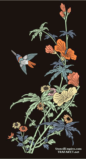 Orientalisches Tafelbild mit Vogel - Schablone für die Dekoration