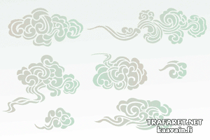 Sieben Wolken im orientalischen Stil - Schablone für die Dekoration