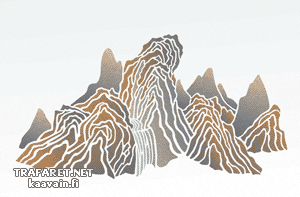 Chinesische Berge - Schablone für die Dekoration