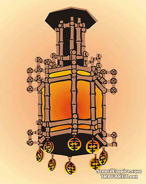 Bambus Laterne  - Schablone für die Dekoration