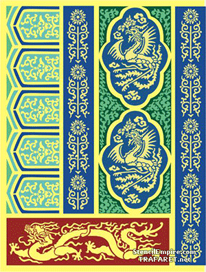 Großer Tafelbild mit Drachen - Schablone für die Dekoration