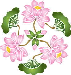 Medaillon mit Schwertlilien - Schablone für die Dekoration