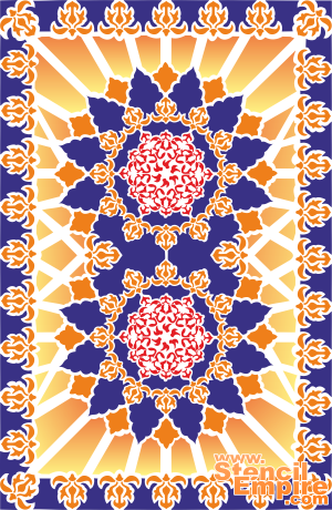 Doppelsonne in der türkischen Stil - Schablone für die Dekoration