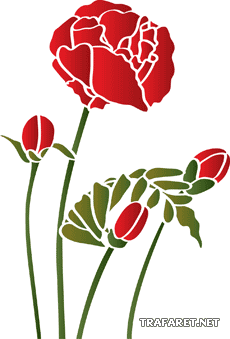 Orientalische Mohn - Schablone für die Dekoration