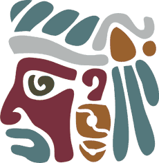Gesicht eines Maya - Schablone für die Dekoration