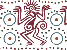 Bordürenmuster im Inka-Stil - Schablone für die Dekoration