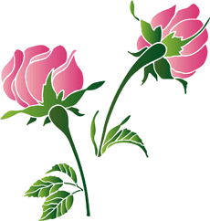 Rosen und Stiele - Schablone für die Dekoration