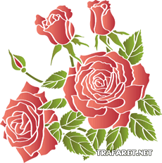 Roten Rosen 1 - Schablone für die Dekoration