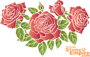 Roten Rosen 2 - Schablone für die Dekoration