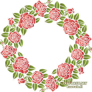 Kreisförmiges Motiv aus Rosen 13 - Schablone für die Dekoration