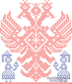 Russische Muster 010 - Schablone für die Dekoration