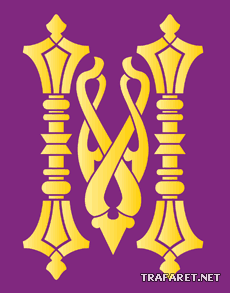 Altrussischer Buchstabe M (denkend) 1 - Schablone für die Dekoration