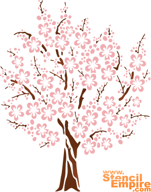 Japanische Kirsche 3 - Schablone für die Dekoration
