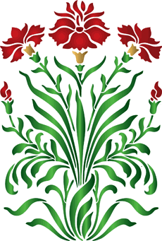 Gebüsch aus Nelke - Schablone für die Dekoration