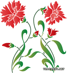 Rote Nelke - Schablone für die Dekoration