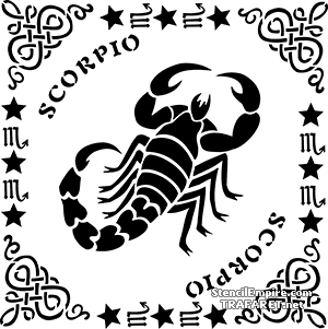 Skorpion in den Rahmen - Schablone für die Dekoration