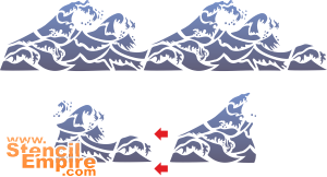 Chinesische Wellen - Schablone für die Dekoration