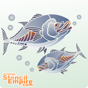 Thunfische - Schablone für die Dekoration