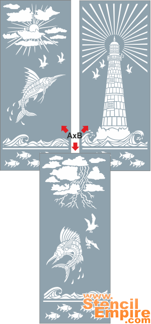 Großer Leuchtturm - Schablone für die Dekoration