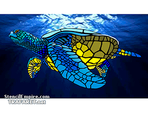 Grüne Meeresschildkröte - Schablone für die Dekoration