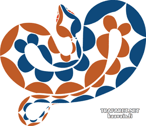 Farbige Kobra 02 - Schablone für die Dekoration