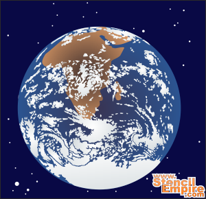 Planeten Erde (Schablonen auf dem Raumthema)