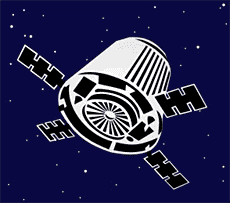 Künstlicher Satellit - Schablone für die Dekoration