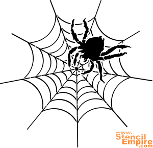 Große Spinne auf einem Netz - Schablone für die Dekoration