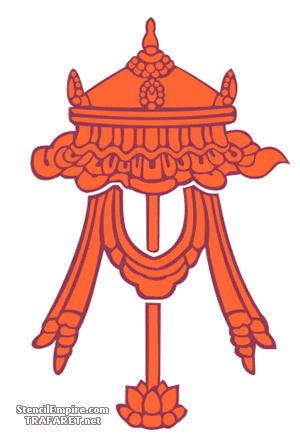 Der kostbare Schirm (chhatra) - Schablone für die Dekoration