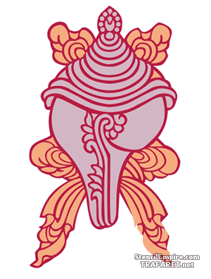 Das Muschelhorn (shankha) - Schablone für die Dekoration