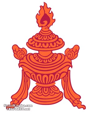 Das Schatzgefäß (nidhana kumbha) - Schablone für die Dekoration