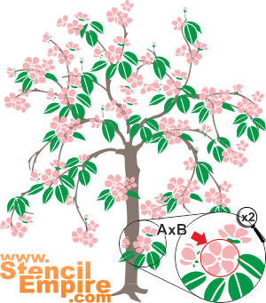 Japanische Kirsche (Schablonen für Bäume zeichnen)