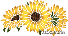 Kleine Sonnenblumen - Schablone für die Dekoration