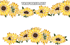Große Sonnenblumen - Schablone für die Dekoration