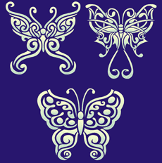 Schmetterlinge (Tattoo-Set) 01 - Schablone für die Dekoration