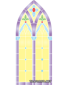 Mittelalterliches Fenster - Schablone für die Dekoration